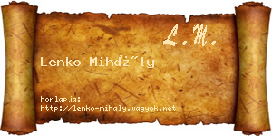 Lenko Mihály névjegykártya