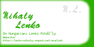 mihaly lenko business card